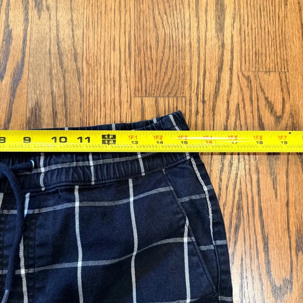 Hot Topic Grid Print Cargo Pants Slim Jogger Multi-Pocket Size M Black White - Picture 5 of 6